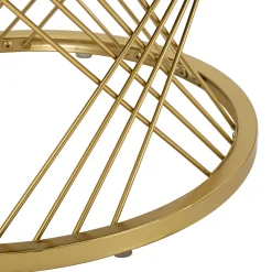 Tavolino da Salotto Bianco Crema oro un Cassetto Rivestimento in Tessuto Imbottito Modulabile 70x70x48h cm, un Vano - Davazate