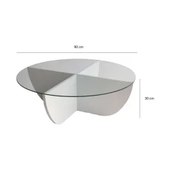 Tavolini Da Salotto > Dmora Tavolino da Salotto Forma Rettangolare Materiale Piano in Legno Nobilitato 119x60x40h cm, Colore Ripiano - Turate Bianco