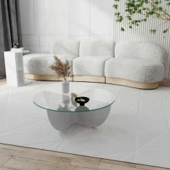 Tavolini Da Salotto > Dmora Tavolino da Salotto Forma Rettangolare Materiale Piano in Legno Nobilitato 119x60x40h cm, Colore Ripiano - Turate Bianco