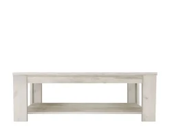 Tavolini Da Salotto > Dmora Tavolino da Salotto un Vano Forma Rettangolare 120x60x41.5h cm, Sfumatura Colore Ripiano Larice - Front Bianco Larice