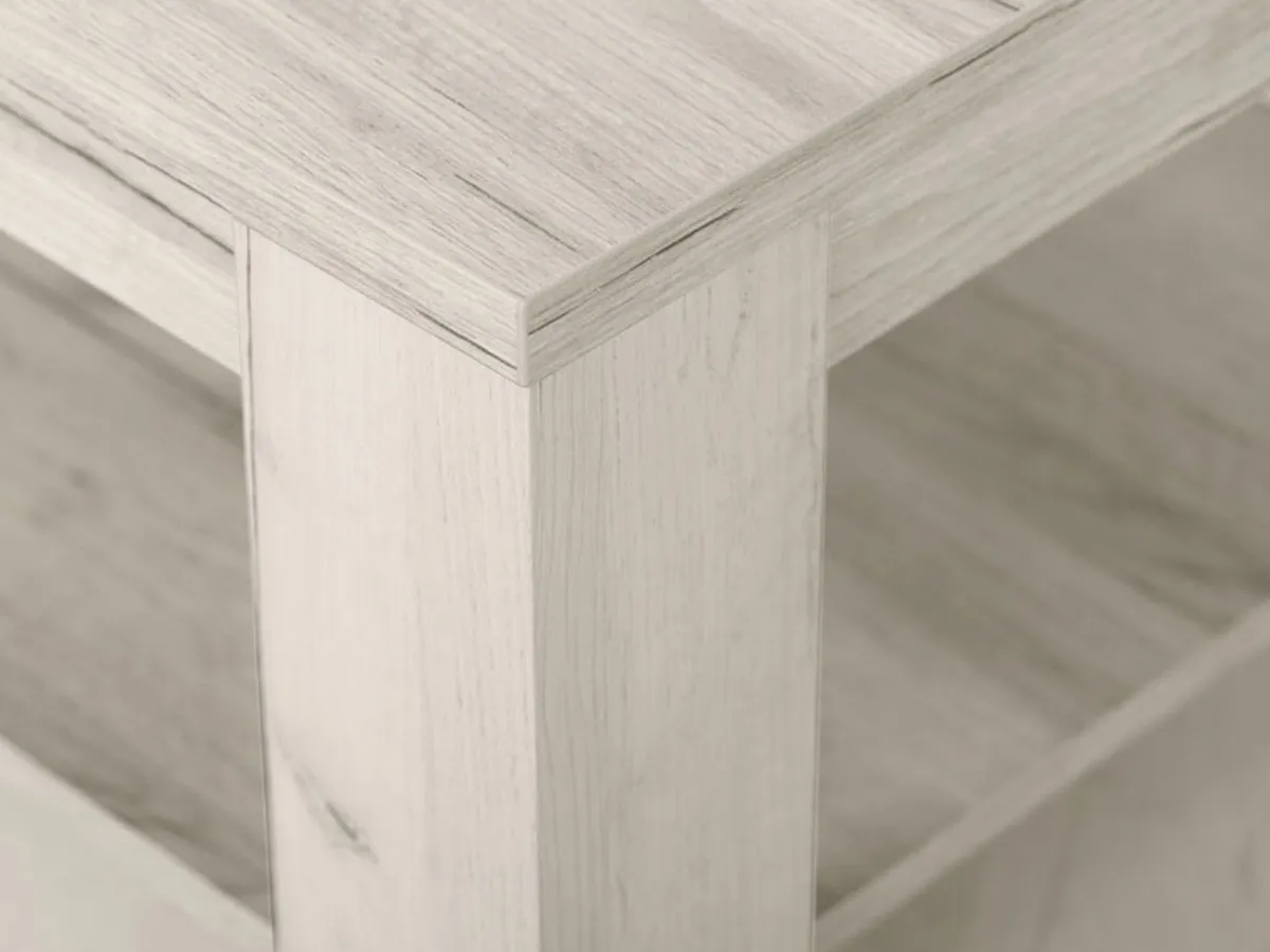 Tavolini Da Salotto > Dmora Tavolino da Salotto un Vano Forma Rettangolare 120x60x41.5h cm, Sfumatura Colore Ripiano Larice - Front Bianco Larice