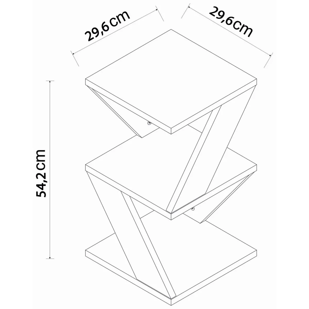 Tavolini Da Salotto > Dmora Tavolino da Salotto 2 Vani Forma Quadrato 30x30x54h cm, Sfumatura Colore Ripiano Marmo - Dovera Bianco Marmo