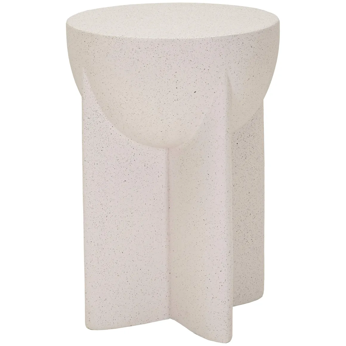 Tavolino da Salotto Bianco Marmo Adatto per Indoor/outdoor Forma Rotondo 41x56x41h cm, Colore Ripiano Bianco - Galeli
