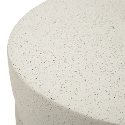 Tavolino da Salotto Bianco Marmo Adatto per Indoor/outdoor Forma Rotondo 41x56x41h cm, Colore Ripiano Bianco - Galeli