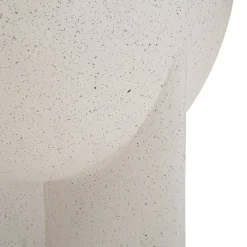 Tavolino da Salotto Bianco Marmo Adatto per Indoor/outdoor Forma Rotondo 41x56x41h cm, Colore Ripiano Bianco - Galeli