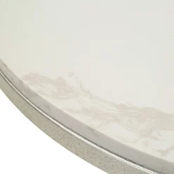 Tavolini Da Salotto > Dmora Tavolino da Salotto Forma Ovale Materiale Piano in Legno Nobilitato 100x60x35h cm, Colore Ripiano Bianco - Lozza Bianco Marmo