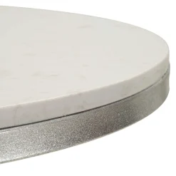 Tavolini Da Salotto > Dmora Tavolino da Salotto Forma Ovale Materiale Piano in Legno Nobilitato 100x60x35h cm, Colore Ripiano Bianco - Lozza Bianco Marmo