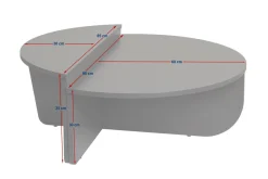 Tavolini Da Salotto > Dmora Tavolino da Salotto Forma Rotondo Materiale Piano in Legno Nobilitato 90x90x40h cm, Colore Ripiano Bianco - Simbario Bianco Marmo