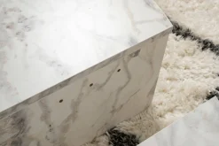 Tavolini Da Salotto > Dmora Tavolino da Salotto Forma Rotondo Materiale Piano in Legno Nobilitato 90x90x40h cm, Colore Ripiano Bianco - Simbario Bianco Marmo