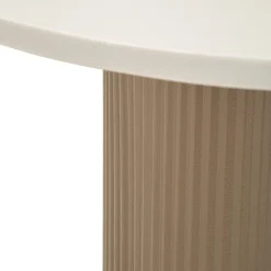 Tavolino da Salotto Bianco Marmo Grigio Tortora Forma Squadrata Colore Ripiano Bianco 48x46x39h cm, Materiale Struttura in Metallo - Ganiha