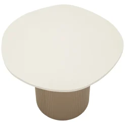 Tavolino da Salotto Bianco Marmo Grigio Tortora Forma Squadrata Colore Ripiano Bianco 48x46x39h cm, Materiale Struttura in Metallo - Ganiha