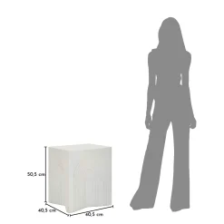 Tavolino da Salotto Bianco Marmo Nero Adatto per Indoor/outdoor Forma Rettangolare 48x58x48h cm, Colore Ripiano Bianco - Galato