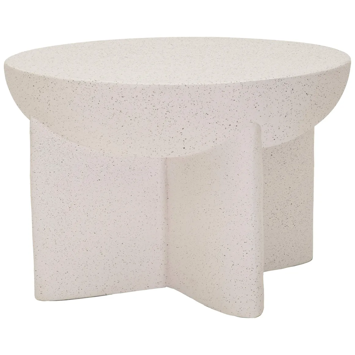 Tavolino da Salotto Bianco Marmo Nero Adatto per Indoor/outdoor Forma Rotondo 71x50x71h cm, Colore Ripiano Bianco - Cromwe