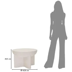Tavolino da Salotto Bianco Marmo Nero Adatto per Indoor/outdoor Forma Rotondo 71x50x71h cm, Colore Ripiano Bianco - Cromwe