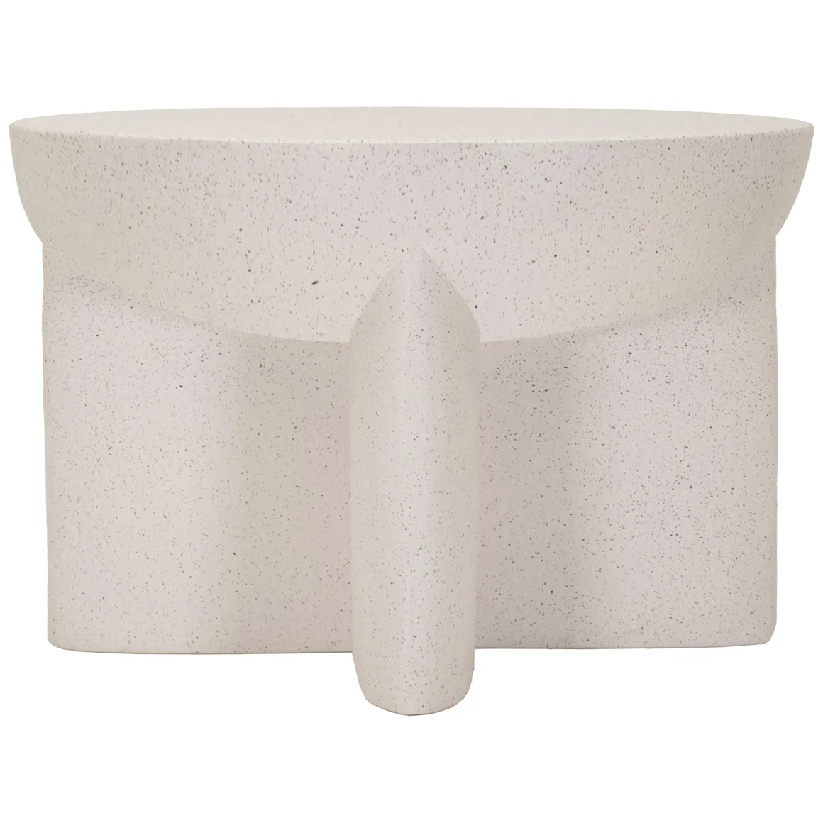 Tavolino da Salotto Bianco Marmo Nero Adatto per Indoor/outdoor Forma Rotondo 71x50x71h cm, Colore Ripiano Bianco - Cromwe