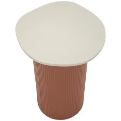 Tavolini Da Salotto > Dmora Tavolino da Salotto Bianco Marmo Verde Forma Rotondo Colore Ripiano Bianco 42x40x45h cm, Materiale Struttura in Metallo - Misfat Verde, Bianco Marmo