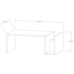 Tavolini Da Salotto > Dmora Tavolino da Salotto Bianco Marrone Noce con Piedini un Vano 105x60x35h cm, Forma Rettangolare - Medicina Marrone, Bianco Noce