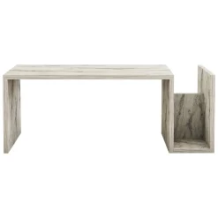 Tavolini Da Salotto > Dmora Tavolino da Salotto Bianco Marrone Noce con Piedini un Vano 105x60x35h cm, Forma Rettangolare - Medicina Marrone, Bianco Noce