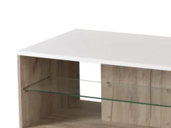 Tavolini Da Salotto > Dmora Tavolino da Salotto Bianco Marrone Noce set 3 Pezzi Impilabili Forma Rettangolare 49x36x42h cm, Colore Struttura Marrone - Cerrione Marrone, Bianco Noce