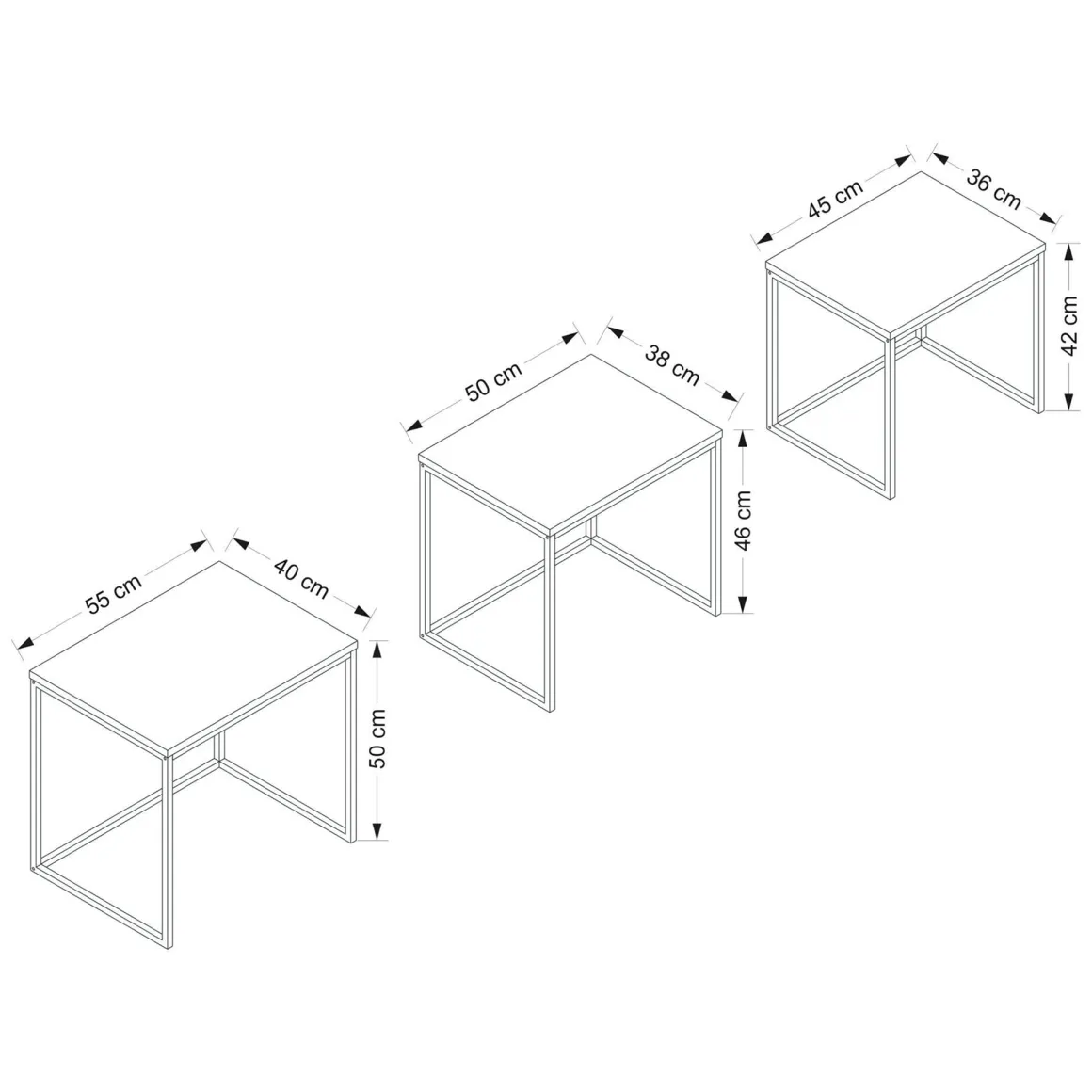 Tavolini Da Salotto > Dmora Tavolino da Salotto Modulabile Forma Rettangolare 80x80x30h cm, Materiale Piano in Vetro - Pagliara Bianco