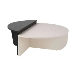 Tavolino da Salotto Bianco Nero Forma Fantasia Colore Struttura Nero 90x60x35h cm, Materiale Piano in Legno Nobilitato - Mansue