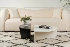 Tavolini Da Salotto > Dmora Tavolino da Salotto Bianco Nero Modulabile Forma Rettangolare 75x50x38h cm, Colore Struttura Nero - Urbania Nero, Bianco