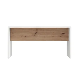 Tavolino da Salotto Bianco Opaco Marrone Rovere Nodi Forma Rettangolare Colore Ripiano Bianco 90x50x47h cm, Colore Struttura Marrone - Limatola