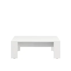 Tavolini Da Salotto > Dmora Tavolino da Salotto Piano Effetto Doghe Forma Rettangolare 120x67x43h cm, Colore Ripiano - Bertona Bianco