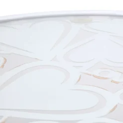 Tavolini Da Salotto > Dmora Tavolino da Salotto Bianco Trasparente set da 2 Forma Rotondo 43x43x60h cm, Colore Ripiano Trasparente - Chamba Trasparente, Bianco