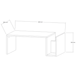 Tavolini Da Salotto > Dmora Tavolino da Salotto un Vano Forma Rettangolare 90.5x50.5x41.5h cm, Materiale Piano in Legno Nobilitato - Piraino Bianco
