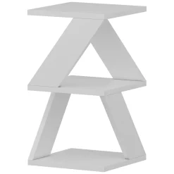 Tavolini Da Salotto > Dmora Tavolino da Salotto 2 Vani Forma Rettangolare 30x30x50h cm, Materiale Piano in Legno Nobilitato - Rubiana Bianco