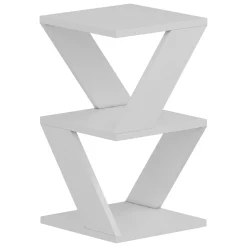 Tavolini Da Salotto > Dmora Tavolino da Salotto 2 Vani Forma Rettangolare 30x30x50h cm, Materiale Piano in Legno Nobilitato - Rubiana Bianco