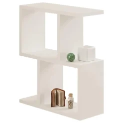 Tavolini Da Salotto > Dmora Tavolino da Salotto 2 Vani Forma Rettangolare 51x18x49h cm, Materiale Piano in Legno Nobilitato - Crixia Bianco