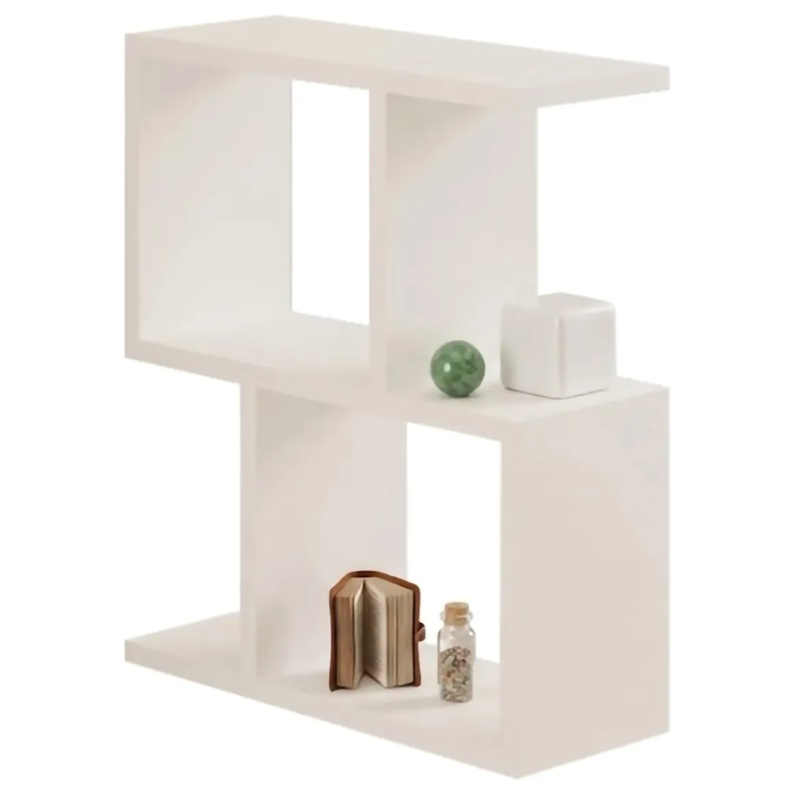 Tavolini Da Salotto > Dmora Tavolino da Salotto 2 Vani Forma Rettangolare 51x18x49h cm, Materiale Piano in Legno Nobilitato - Crixia Bianco