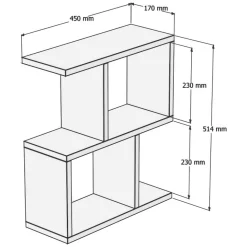 Tavolini Da Salotto > Dmora Tavolino da Salotto 2 Vani Forma Rettangolare 51x18x49h cm, Materiale Piano in Legno Nobilitato - Crixia Bianco
