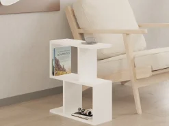 Tavolini Da Salotto > Dmora Tavolino da Salotto 2 Vani Forma Rettangolare 51x18x49h cm, Materiale Piano in Legno Nobilitato - Crixia Bianco