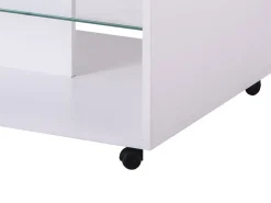 Tavolini Da Salotto > Dmora Tavolino da Salotto 3 Vani Forma Rettangolare 101x58x53.5h cm, Materiale Piano in Legno Nobilitato - Vervio Bianco