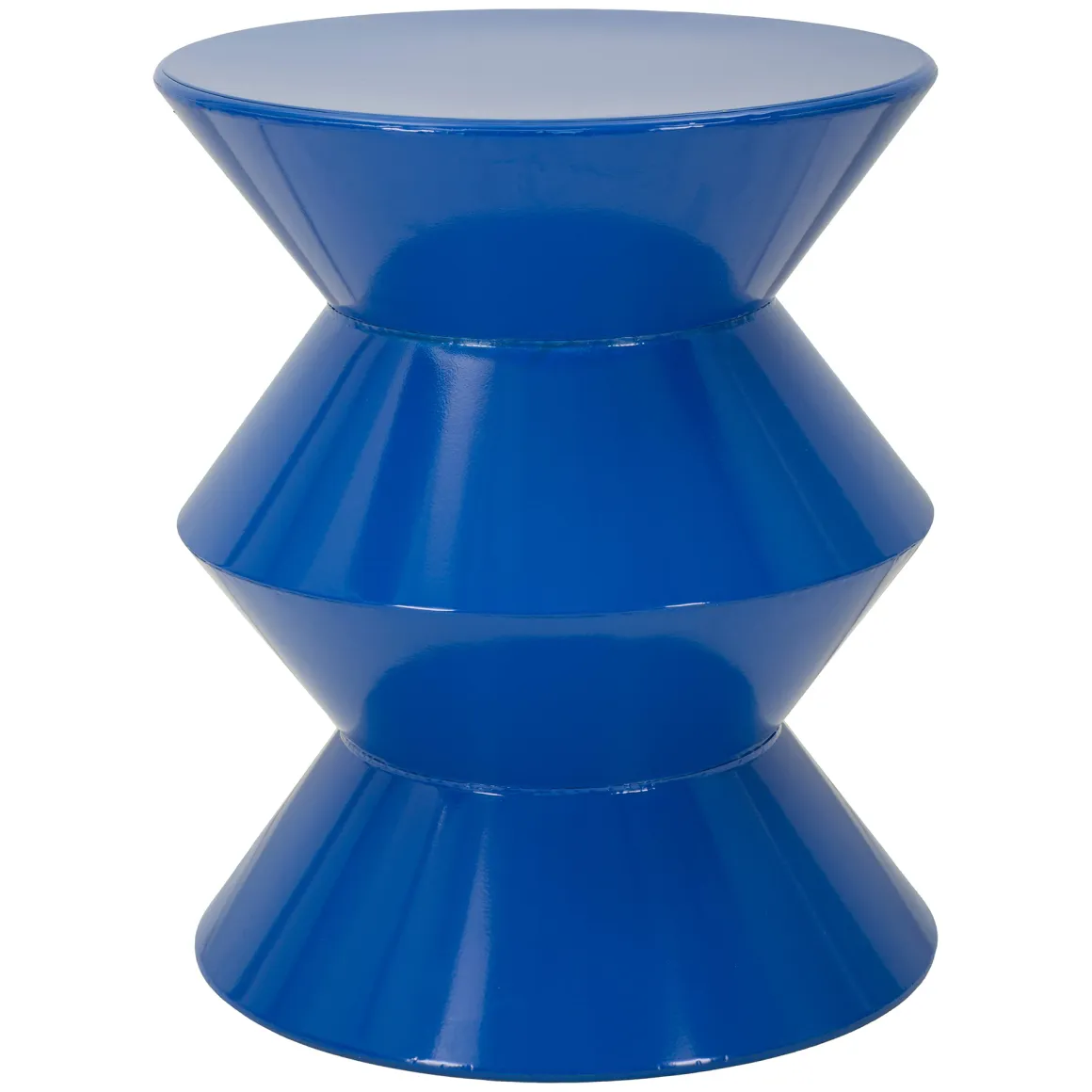 Tavolino da Salotto blu Design Moderno Forma Rotondo 40x50x38h cm, Colore Ripiano blu - Ilam