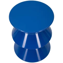 Tavolino da Salotto blu Design Moderno Forma Rotondo 40x50x38h cm, Colore Ripiano blu - Ilam