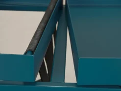 Tavolini Da Salotto > Dmora Tavolino da Salotto Forma Quadrata Materiale Piano in Metallo 35x40x35h cm, Colore Ripiano - Limana Blu