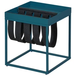 Tavolini Da Salotto > Dmora Tavolino da Salotto Forma Quadrata Materiale Piano in Metallo 35x40x35h cm, Colore Ripiano - Limana Blu