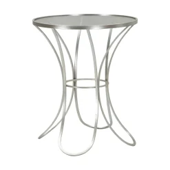 Tavolini Da Salotto > Dmora Tavolino da salotto circolare 56x56x68h cm - Molina Argento