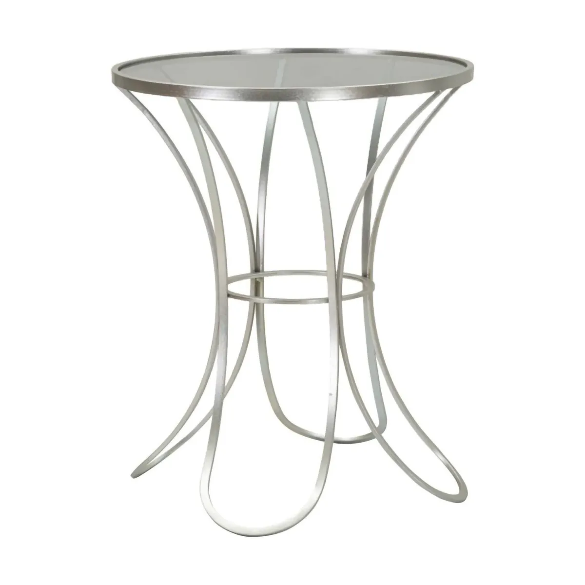 Tavolini Da Salotto > Dmora Tavolino da salotto circolare 56x56x68h cm - Molina Argento