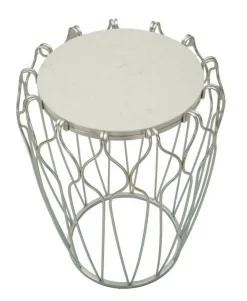 Tavolino da salotto circolare argento 47x47x61h cm - Castelli