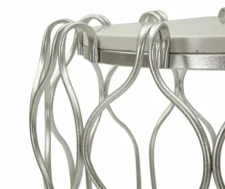 Tavolino da salotto circolare argento 47x47x61h cm - Castelli
