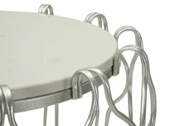Tavolino da salotto circolare argento 47x47x61h cm - Castelli