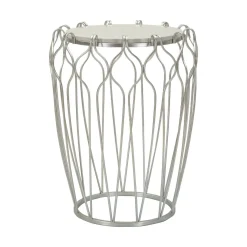 Tavolino da salotto circolare argento 47x47x61h cm - Castelli