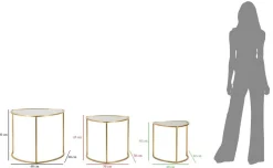 Tavolini Da Salotto > Dmora Tavolino da salotto circolare oro 70x70x54h cm - Set di 4 tavolini da salotto Cabiaglio Oro Oro