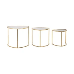 Tavolino da salotto circolare oro 60x60x50h cm - Adrian