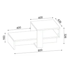 Tavolino da salotto complesso bianco e noce 40x44x33h cm - Pontey